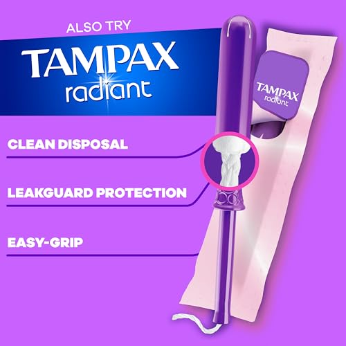 TAMPAX PEARL TAMPONS, WITH LEAKGUARD BRAID, REGULAR ABSORBENCY, UNSCENTED, 36 COUNT