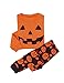 LaLaMa Unisex Girls Boys Halloween Pumpkin Shirts & Pants Pajama 2Pcs Set 1-7Y
