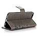 Wallet Case Compatible with iPhone 6, Luxury PU Leather Butterfly Embossed Flip Case with Kickstand Card Holder, Protective Shockproof Case Wrist Strap Removable Flip Cover 4.7 inch