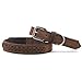 Brown Leather Dog Collar - Best Quality, Heavy Duty and Genuine Soft Leather - Unique Weave Effect - For Medium to Large Dogs