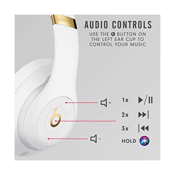 Beats-Studio3-Wireless-Noise-Cancelling-Over-Ear-Headphones-Apple-W1-Headphone-Chip-Class-1-Bluetooth-Active-Noise-Cancelling-22-Hours-Of-Listening-Time-Built-in-Microphone-White Beats Studio3 Wireless Noise Cancelling Over-Ear Headphones - Apple W1 Headphone Chip, Class 1 Bluetooth, Active Noise…