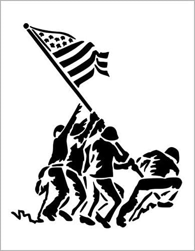 Mixed Media - IWO JIMA USMC Marine Corps Soldiers Flag Military History 8.5