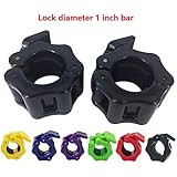 Greententljs 1 Inch Barbell Clamps Clip Quick Release Locking Barbells Pro Workout Weight Collar Clips Lock Weights Plates 1'' Diameter Standard Bar for Weightlifting Fitness Training(Black)