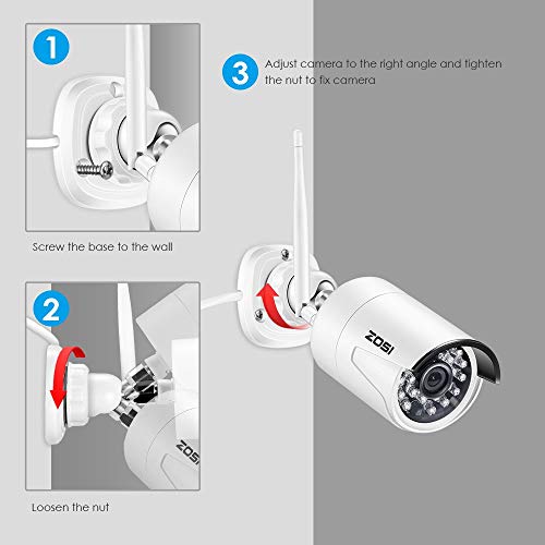 ZOSI Add on Camera ZG2332M 1080p HD 2.0MP Wireless IP Network Camera Weatherproof Outdoor Indoor
