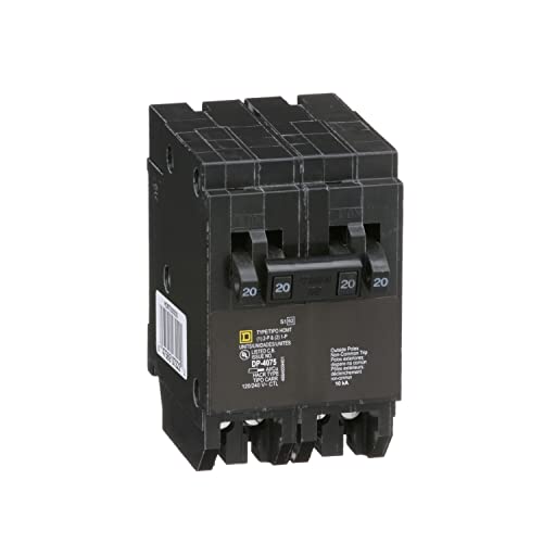 Square D HOMT2020220CP Homeline Tandem Circuit Breaker, 2 x 1 pole at