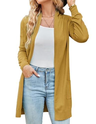 Womens Open Front Sweaters Long Sleeve Chunky Warm Knitted