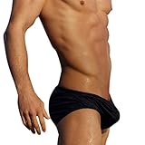 Vickyleb Triangle Swim Trunks, Men Solid Color Briefs Summer Casual Breathable Shorts Beach Swimwear Sexy