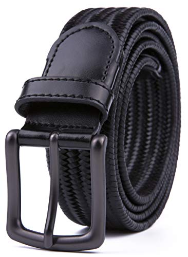 Elastic Fabric Woven Stretch Braided Belts (M, 2 Black)