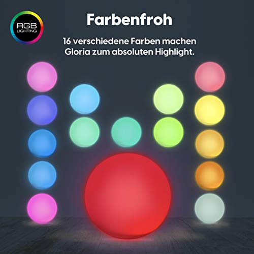 wuuhoo I LED Solar Deko Gartenleuchte Gloria mit 16 Farben I Farbwechsel mit Fernbedienung und Akku I Wetterbeständige… – Bild 5