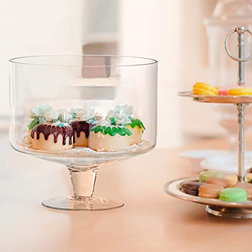 CREATIVELAND Trifle bowl Glass CrystalClear Set of 1, 116oz(3.3L
