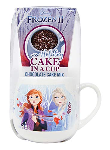Disney Frozen Anna and Elsa Valentines Day Mug Gift Set for Kids Cake in a Cup with Chocolate Cake Mix