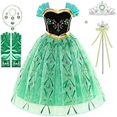 Chektin Princess Costume for Girls Toddler Dress up Clothes with Accessories Halloween Cosplay Birthday Party