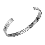 Whenever You Feel Overwhelmed Remember Whose Daughter Bracelet Stainless Steel Jewelry Inspirational for Girls Women Personalized Gift Engraved Cuff Bangle for Mom Daughter Teen Girls Gift (Silver)