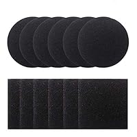 Dlazm 1 Bin, 12 Pieces Compost Pail Replacement Filters 6 Round and 6 Square (Black), 6.5 inch Diameter Measures 4.75 inch