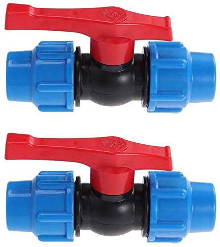 MACHSWON 2 PCS 25mm Stop Tap Valve Connector for HDPE Water Pipe Compression Fit