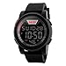 Men's Digital 50M Waterproof Electronic Unique Round Outdoor Sport Watch Sillicone Band Heavy Duty Army Military 24H Time LED Back Light 164FT Water Resistant Calendar Month Date Day - Black & Red