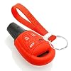 TBU car Sleutel cover compatibel met Saab – Silicone sleutelhoesje – beschermhoesje autosleutel – Rood