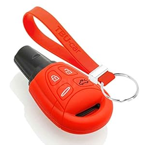 TBU car Sleutel cover compatibel met Saab – Silicone sleutelhoesje – beschermhoesje autosleutel – Rood