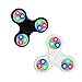 LED Glow Premium Focus Spinner Toy for Stress Relief, ADHD, Anxiety & Rave/EDM (2 Pack Combo (Black/White))