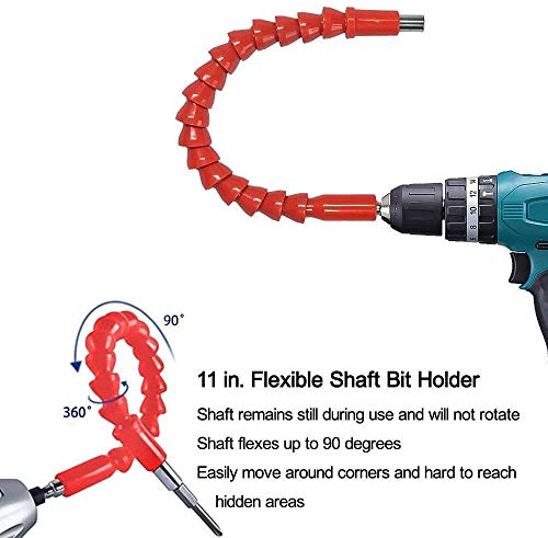 2pack Enhanced Edition Flexible Extension Magnetic Screwdriver Extention Hex Shaft Screw Power Drill Connection Tip 11.8'' Flex Adapter W/Extend Drive Quick Connect Adaptor Size Hexagon 1/4 '' - Thumbnail 3