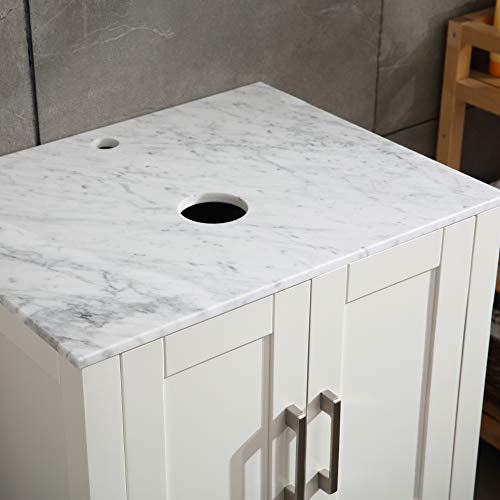 Homecart 72" Bathroom Vanity Cabinet Double Sink White Solid Wood w/Marbel Counter Top
