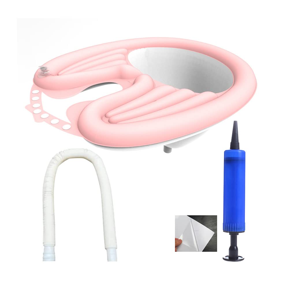 Inflatable Shampoo Bowl Portable Hair Washing Tray Hair Shampoo Basin Lightweight Hair Washing Sink with Draining Tube for Elderly Disabled Pregnant Injured Bedridden Handicap