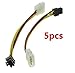 EatingBiting（R）5pcs 4 Pin Molex to 6 Pin PCI-Express PCIE Video Card Power Converter Adapter Cable 18cm/7.08inch Connector A:4-Pin Molex LP4 Connector B:6-Pin PCI Express(PCI-E)
