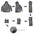 DEMOZU Men's Lightweight Running Cycling Rain Jacket Packable Hooded Windbreaker Jacket
