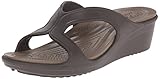 crocs Women's Sanrah Wedge Sandal, Espresso/Walnut, 7 M US