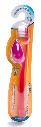 Smiley STJ Junior Toothbrush Holder & Toothbrush, Assorted Colors