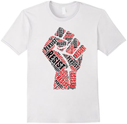 Men's Resist Persist Word Art T-Shirt 3XL White