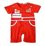 stylesilove Baby Boy Chic Red Car Racer Costume Romper (95/18-24 Months)