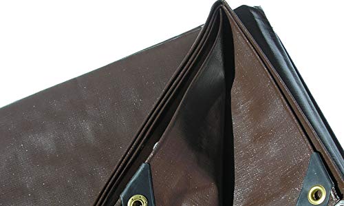 Super Heavy Duty Brown Tarp 8 OZ., 20'x20' - Thumbnail 2
