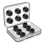Earphone Tips F FEYCH Premium Replacement Earbud Tips Memory Foam Earphone Tips Blocking Noise Foam Tips Suit for 4.5-6.3mm Nozzle in-Ear Earphones with Storage Box(Large, 6 Pairs, Black)