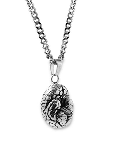 Anatomical brain necklace 3d solid stainless steel no t…