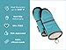 Cuisinart Silicone Oven Mitts, 2 Pack – Heat Resistant To 500 Degrees – Handle Hot Kitchen Items Safely – Non-Slip Silicone Grip Oven Gloves with Insulated Deep Pockets and Hanging Loop – Aqua