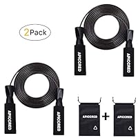 2pack Steel Wire Jump Rope Adjustable Length Speed Crossfit Workout for Boxing MMA Fitness Training Men, Women, and Kids Skipping Rope with Skin-friendly Foam Handles