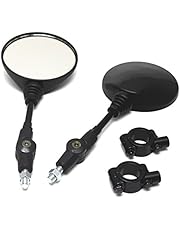 KKmoon 1 Pair Specchio Moto Universale in Lega di Alluminio Specchietto Laterale Retrovisore Forma Rotonda Pieghevole Accessori Base Modificati per Scooter Universali di Strada