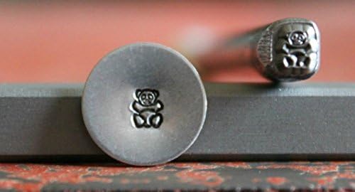 SUPPLY GUY 5-7mm Single Metal Punch Design Stamp: People, Baby &amp; Faces, Made in USA (not a set) (TEDDY BEAR WM-9)
