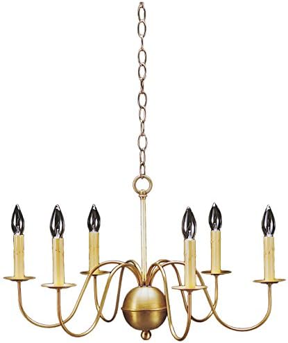 Northeast Lantern 969-VG-LT6 Hanging S-Arms Chandelier with 6 Candelabra Sockets, Verdi Gris Finish