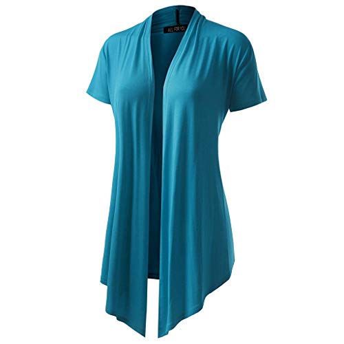 Cute Tops for Women,YEZIJIN Women's Soft Drape Cardigan Short Sleeve Smock Sun Wear Blouse Tops Clothes for Teen Girls Sky Blue