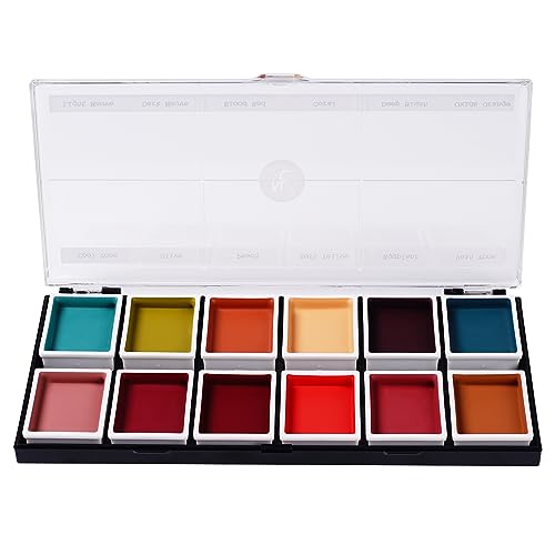 Narrative Cosmetics 12-Color Complexion Alcohol-Activated Palette, Professional Quick Drying Waterproof SFX Makeup, Tattoo Cover