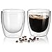 Jecobi Double-Wall Insulated Coffee Mug Glass Tea Espresso Cups Set of 2 - 8.5-Ounce