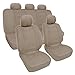 Motor Trend Premium Leatherette Car Seat Covers - Beige PU Leather
