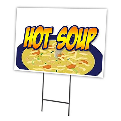 HOT Soup 18"x24" Yard Sign & Stake | Advertise Your Business | Stake Included I…