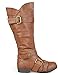 Brinley Co. Womens Regular and Wide-Calf Buckle-Strap Knee-High Riding Boot