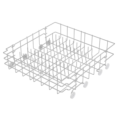 UPGRADED 808602302 Dishwasher Lower Dishrack for Frigidaire Kenmore Dishwasher Rack Replacement Parts with Wheel,808602302 154432602 Frigidaire Dishwasher Rack Parts 304 Stainless Steel Bottom Rack