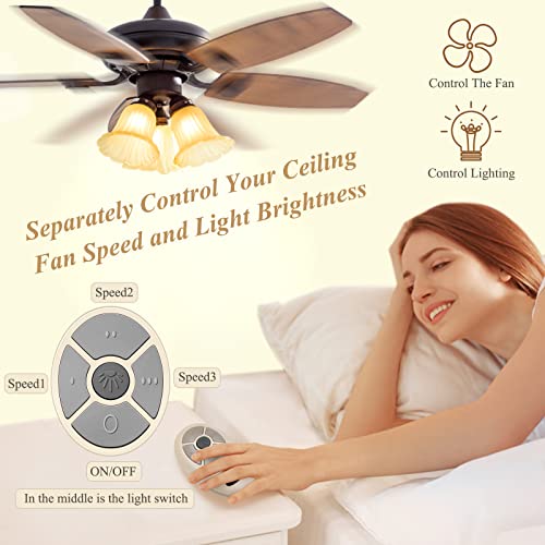 Ceiling Fan Remote Control Kit for Harbor Breeze, 35T Universal Fan Remote and Receiver, 3-Speed Ceiling Fan with Dimmer, Replace FAN-53T FAN-11T Fan-HD L3HFAN35T FAN-35T L3HFAN35T1 FAN-35T1…