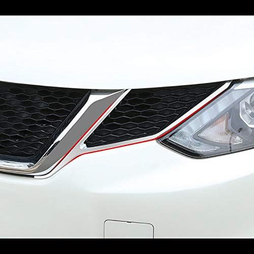 Fit For Nissan Qashqai 2014 2015 2016 Chrome Front Mesh Grille Grill Head Light Lamp Cover Trim Insert Styling Molding Garnish