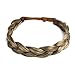 TY.HERMENLISA Chunky Synthetic Hair Braided Headband Classic Wide Plaited Braids Elastic Stretch 3 strands Hairpiece Women Beauty Accessory, 50g, Dark Blonde
